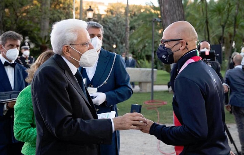L'argento olimpico Giorgio Farroni da Mattarella e Draghi