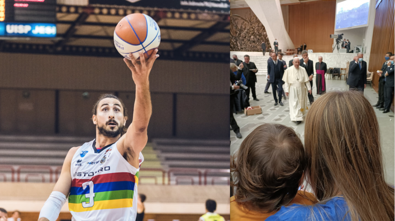 Ristopro Fabriano: Baldassarre in udienza da Papa Francesco, che scherza col piccolo Kylian