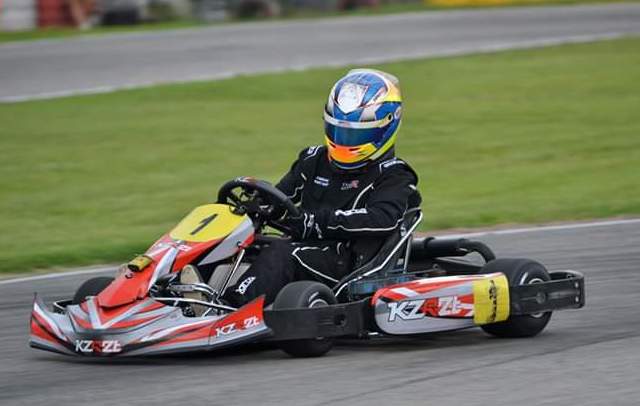 Il giovane Simone Martinelli in pista