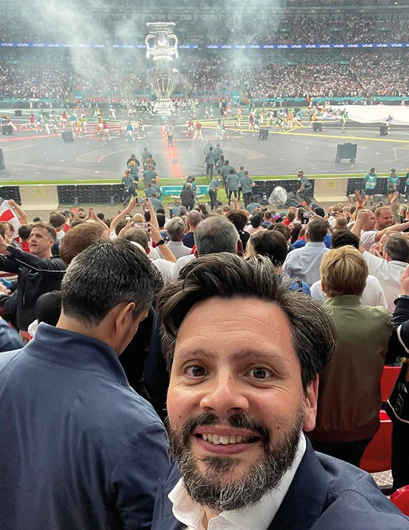 Massimo Marinelli allo stadio di Wembley per la finale